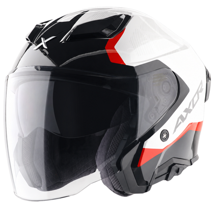 Axor Kylo Ray White Red Half Face Helmet