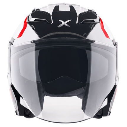 Axor Kylo Ray White Red Half Face Helmet