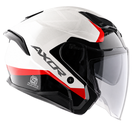 Axor Kylo Ray White Red Half Face Helmet