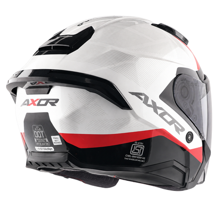 Axor Kylo Ray White Red Half Face Helmet