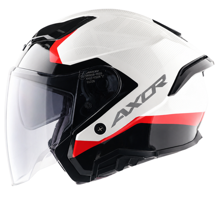 Axor Kylo Ray White Red Half Face Helmet