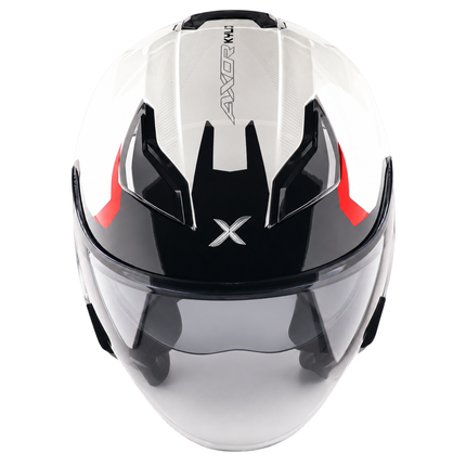Axor Kylo Ray White Red Half Face Helmet