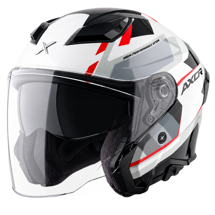 Axor Kylo Bean White Red Half Face Helmet