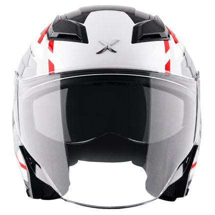 Axor Kylo Bean White Red Half Face Helmet