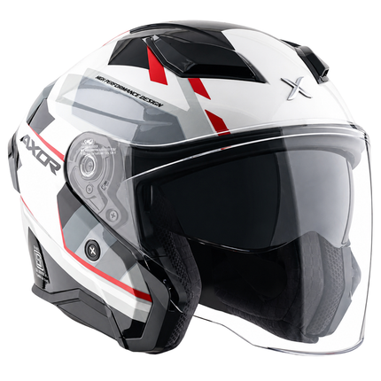 Axor Kylo Bean White Red Half Face Helmet