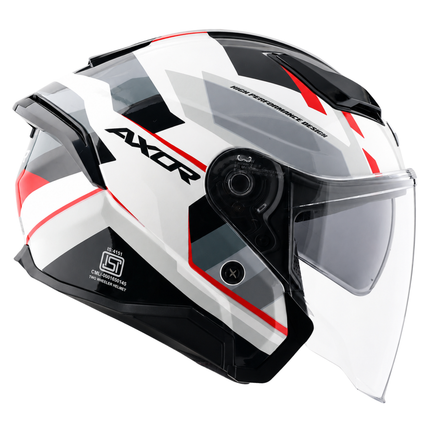 Axor Kylo Bean White Red Half Face Helmet