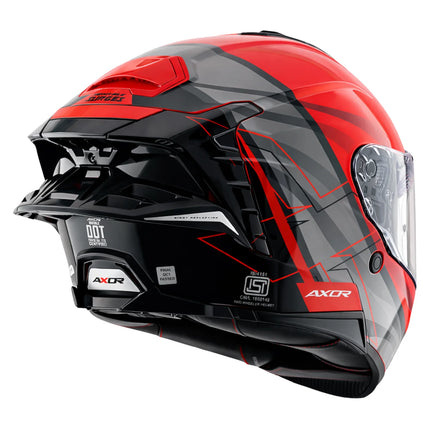 Axor Brutale Glossy Surges Grey Red Helmet top air vents airflow design