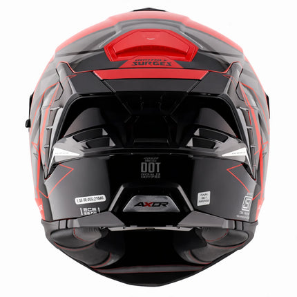 Axor Brutale Glossy Surges Grey Red Helmet rear dual spoiler ventilation system
