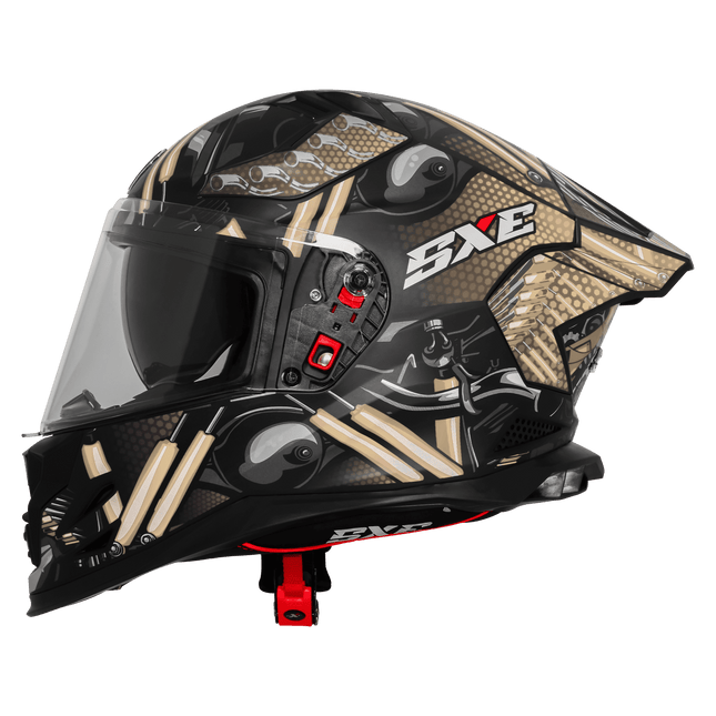 Steelbird SBH-61 ISS SXE ST1 TPE Edition ISI, DOT Certified Full Face Helmet – Desert Storm Black