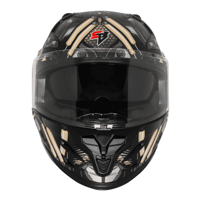 Steelbird SBH-61 ISS SXE ST1 TPE Edition ISI, DOT Certified Full Face Helmet – Desert Storm Black