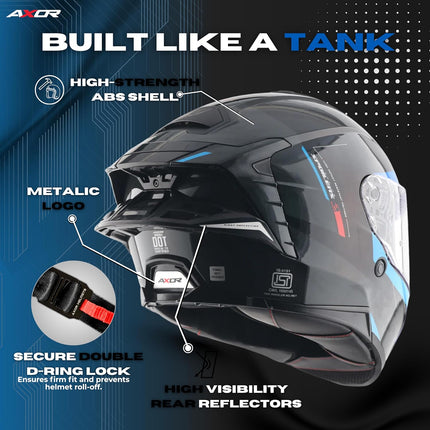 Axor Brutale Kryptic Black Blue Helmet – Dual Spoiler ECE 22.06