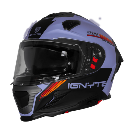 Ignyte IGN-16 Helmet ISS Glossy Metal Blue White Red Orange Full Face ISI DOT Certified Helmet