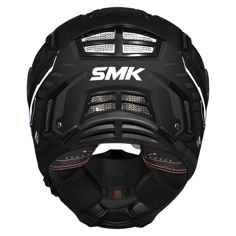 SMK Agnar Tektron Full Face Dual Visor Helmet,MA261 (Matty Grey White) With ECE 22.06 & ISI DOT certification.