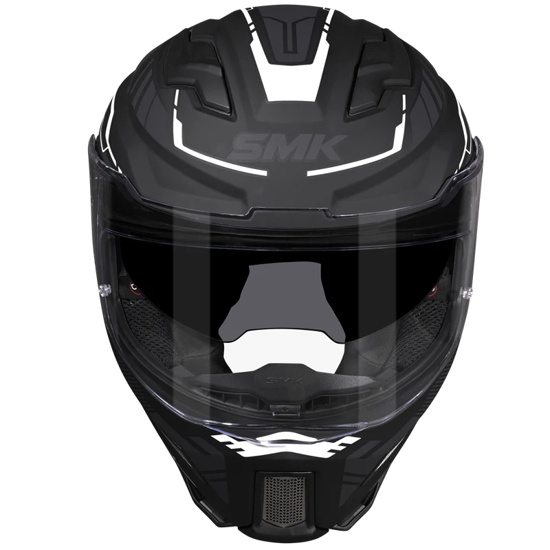 SMK Agnar Tektron Full Face Dual Visor Helmet,MA261 (Matty Grey White) With ECE 22.06 & ISI DOT certification.