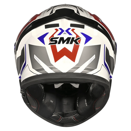 SMK Typhoon Azonix White Red Helmet rear view ventilation system