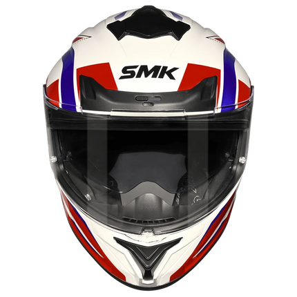 SMK Typhoon Azonix White Red Helmet visor open clear view