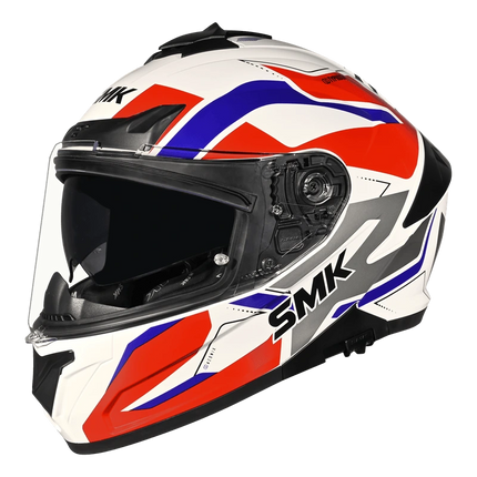 SMK Typhoon Azonix White Red Helmet ISI DOT ECE 22.06 certified full face helmet