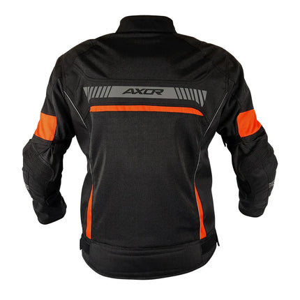 Axor Cruise 2 black orange riding jacket front view CE Level 2 armor