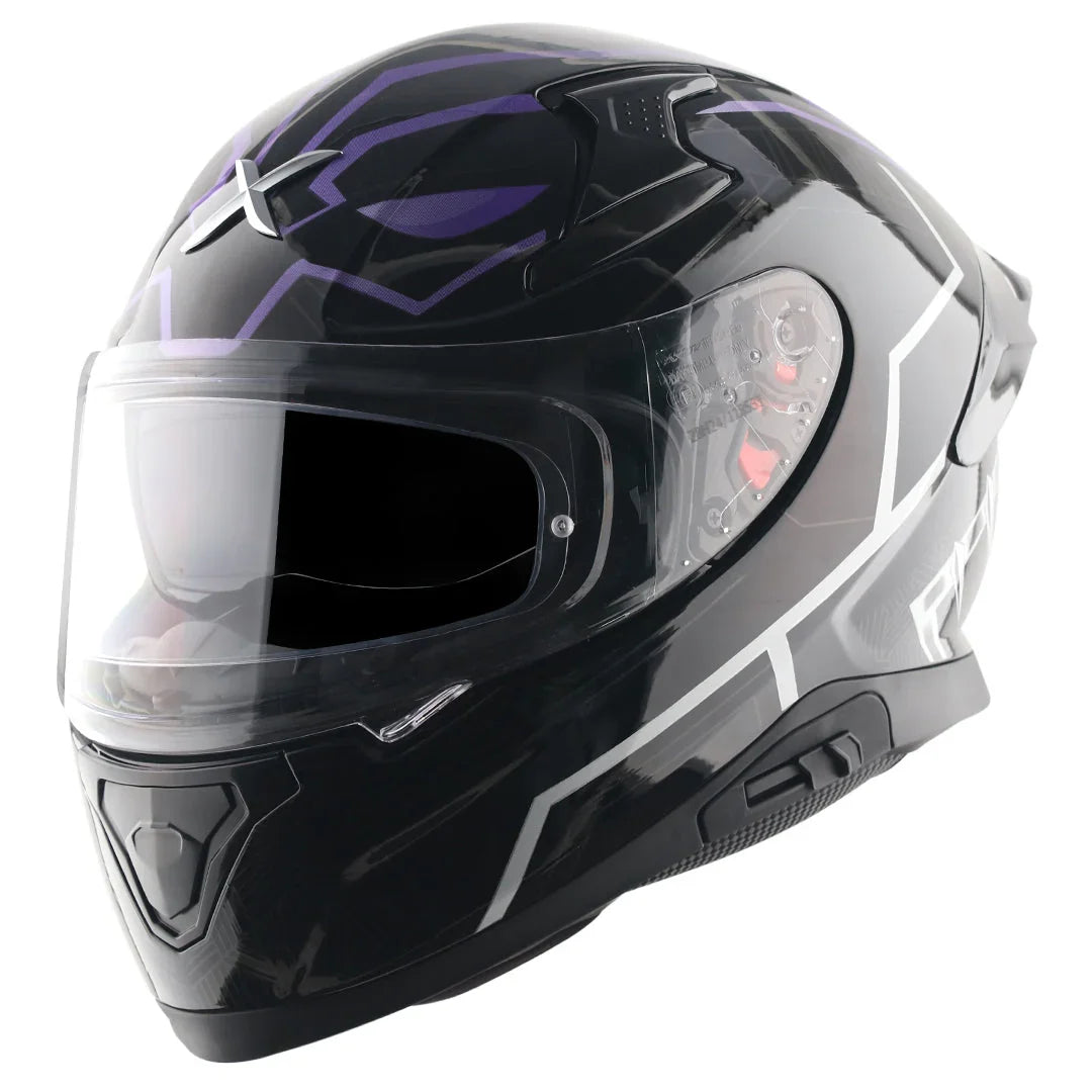 Axor Apex Black Panther Glossy Black Purple Helmet