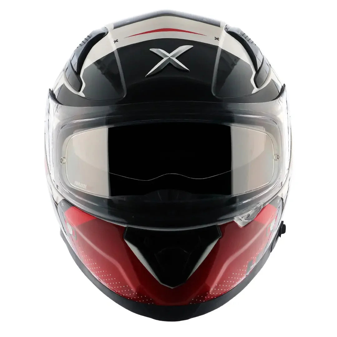 AXOR Apex Hex 2 Helmet White Red Dual Visor ISI ECE DOT – Riders India