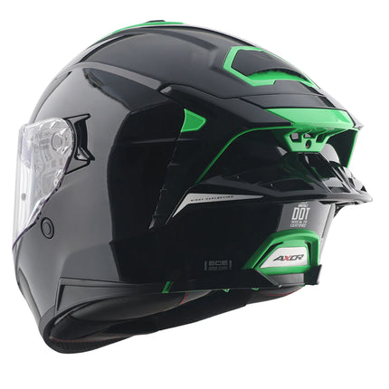 Axor Brutale Corsa Black Green Helmet visor scratch resistant UV protected Pinlock ready