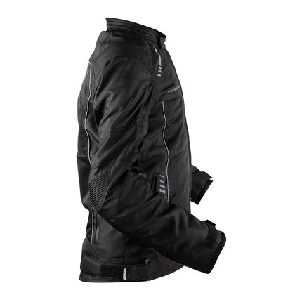 Black riding jacket Axor Nimbuz mesh airflow panels design