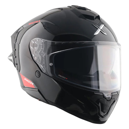 Axor Brutale Glossy Black Helmet front view dual spoiler full face