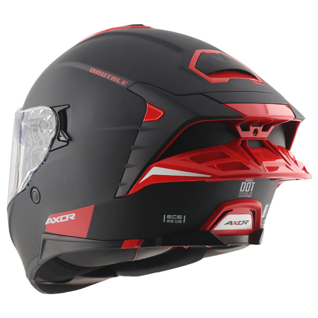Axor Brutale Corsa Dull Black Red Helmet top air vents airflow design