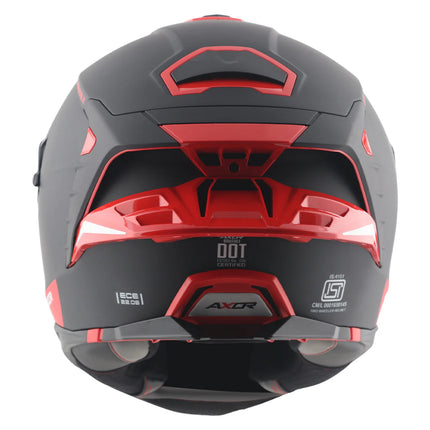 Axor Brutale Corsa Dull Black Red Helmet rear dual spoiler ventilation system