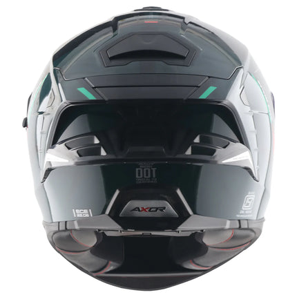 Axor Brutale Kryptic Black Green Helmet rear dual spoiler ventilation system