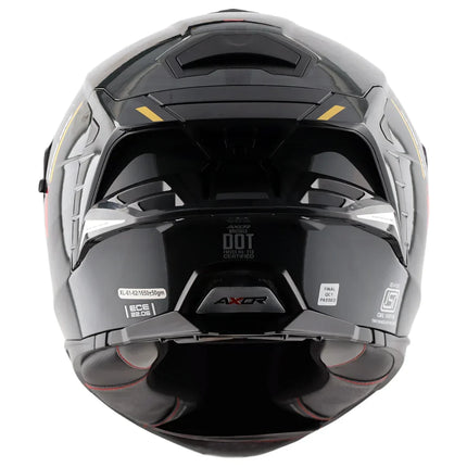 Axor Brutale Kryptic Dull Black Yellow Helmet rear dual spoiler ventilation system