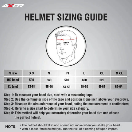 AXOR APEX BRUTALE SIZE CHART