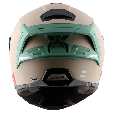 Axor Brutale Corsa Khaki Green Helmet rear dual spoiler ventilation system