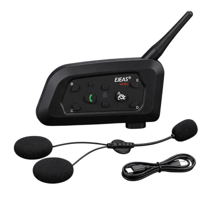 Ejeas V6 Pro + Helmet Bluetooth Intercom with usb cable speakers