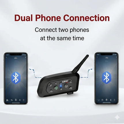 Ejeas V6 Pro + Helmet Bluetooth Intercom dual phone connection - ridersindia.com