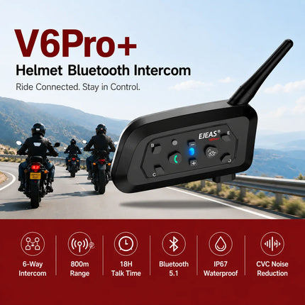 Ejeas V6 Pro + Helmet Bluetooth Intercom specificationsa