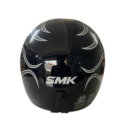 SMK Retro Inferno Glossy Black Grey Helmet - GL266 - Pinlock 70 - ECE Certified