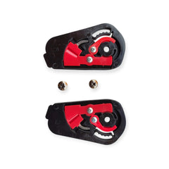Studds Helios helmet side mechanism kit showing black plates with red internal levers