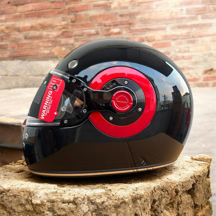SMK Retro Glossy Black Red Helmet – (GL230) | Pinlock® 70 Ready