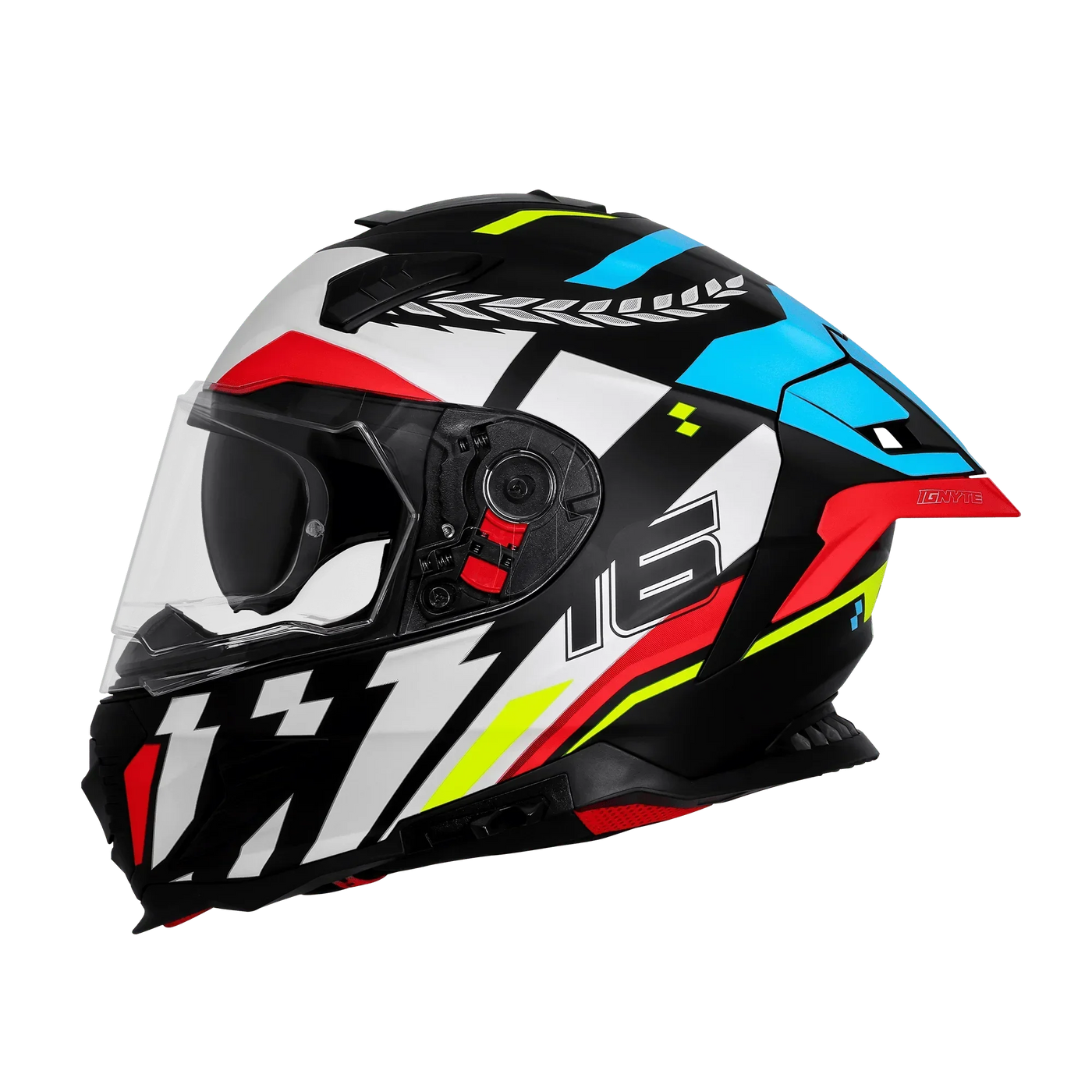 IGNYTE IGN-16 Black White Blue Helmet | Dual Visor ISI DOT Certified ...