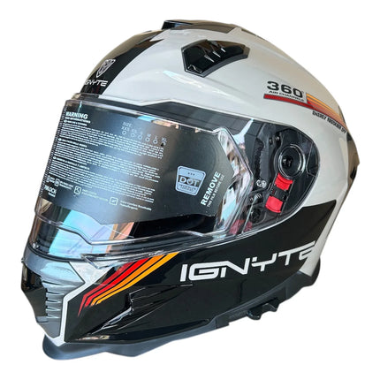 Ignyte full face helmet with inner sun visor dual visor system