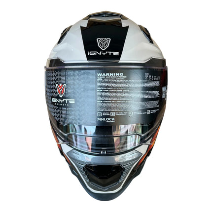Ignyte helmet front view clear visor pinlock ready