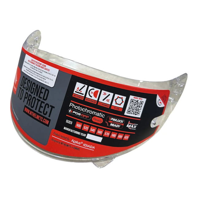 MT V12 clear helmet visor pinlock ready