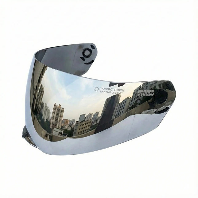 Studds Ninja Elite Mirror Visor Silver Reflective Front View