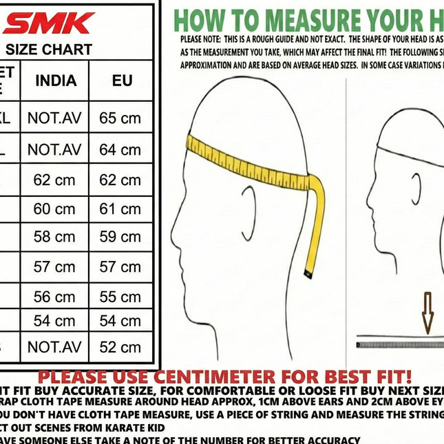 SMK SIZE CHART