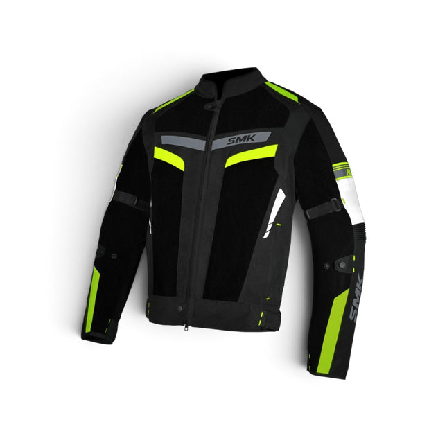 SMK Infinity Rush Black Fluorescent Yellow Riding Jacket CE Level 2 Armour