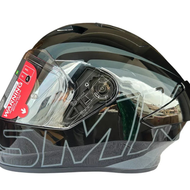 SMK Stellar Full Face Helmet GL262 SIDE view glossy black grey
