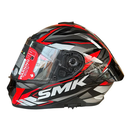 SMK Rival Grey Red Helmet
