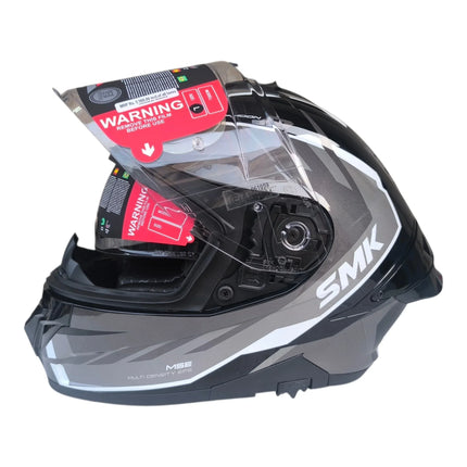 SMK Typhoon Aerot Glossy Grey White Helmet Side View