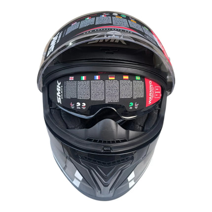 SMK Typhoon Aerot Glossy Grey White Helmet front View